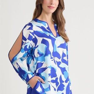 NWT Slit Sleeve Crepe de Chine Blouse